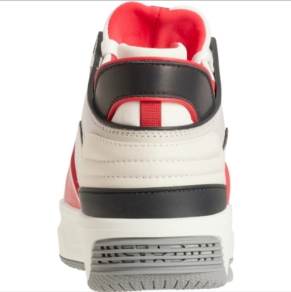 NIB Brand New Just Dons Mens White/Black/Red Courtside MID Sneakers - Picture 3 of 8